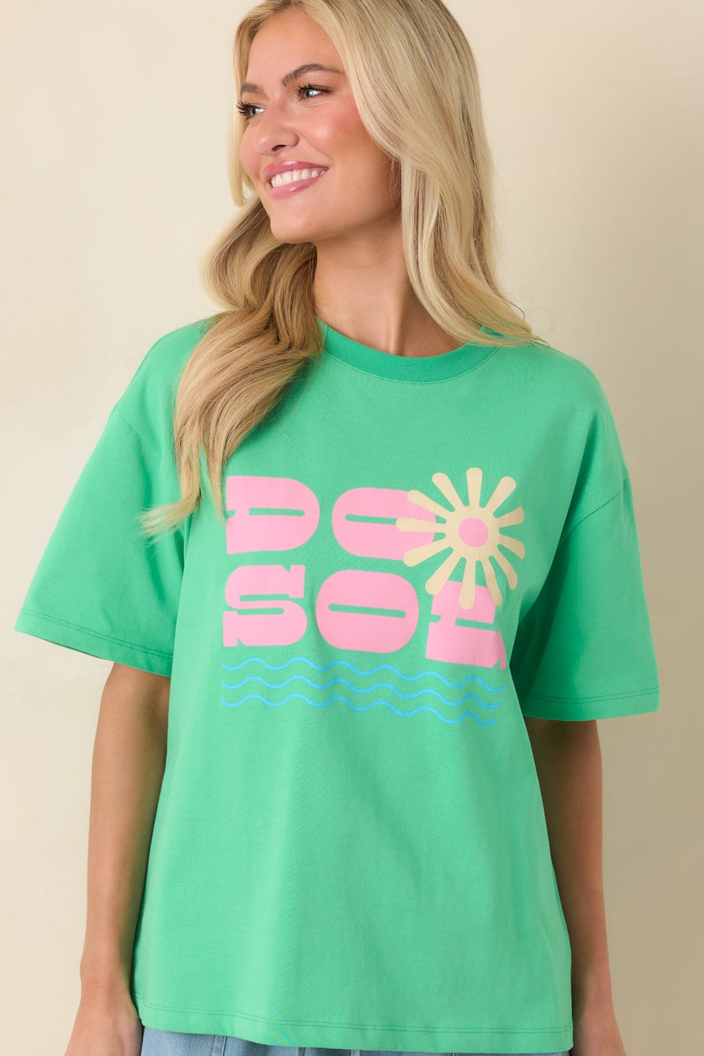 Women's MINKPINK Do Sol Green Cotton Printed Tee | 100% Cotton 3