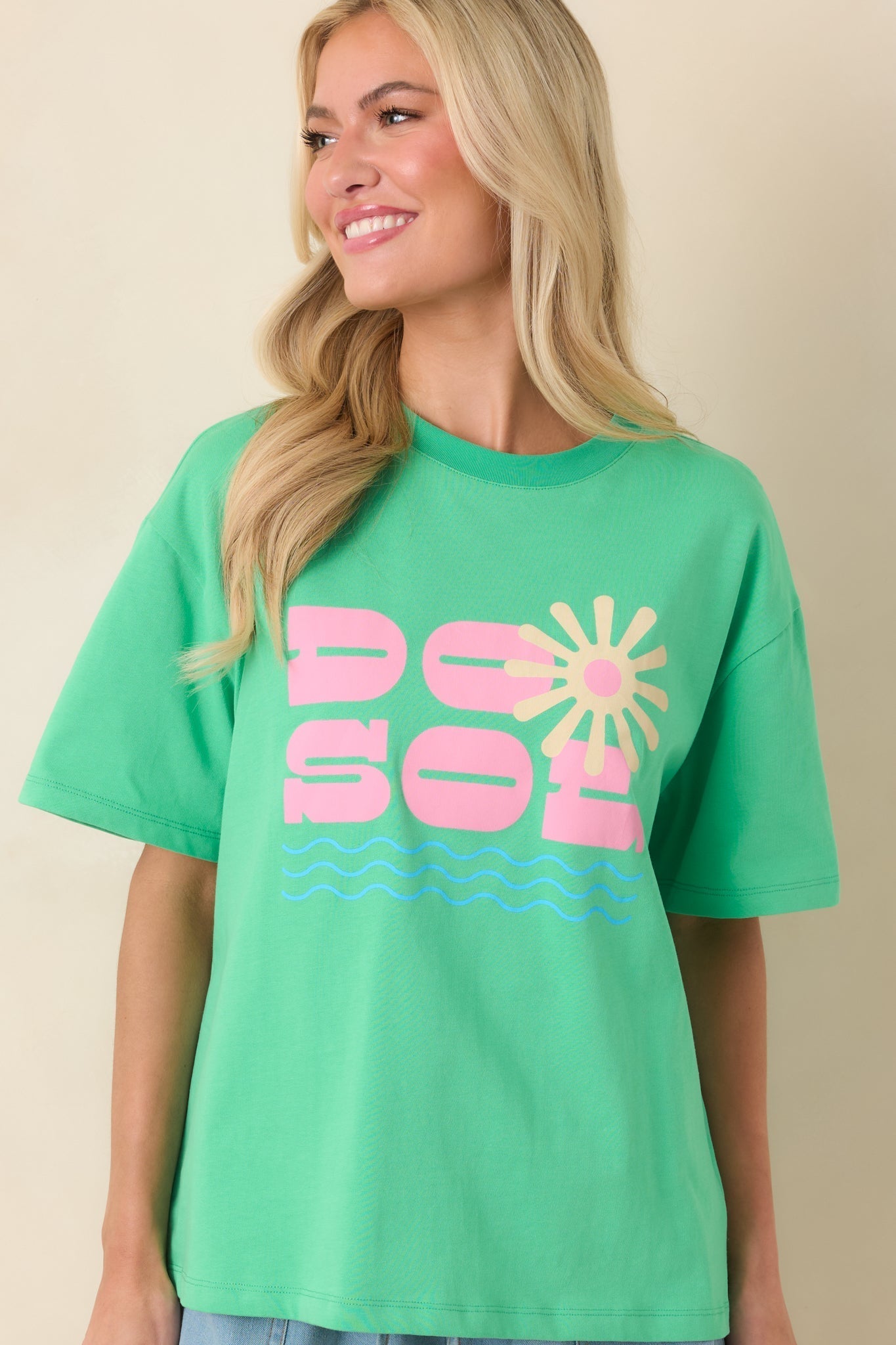 Women's MINKPINK Do Sol Green Cotton Printed Tee | 100% Cotton 3