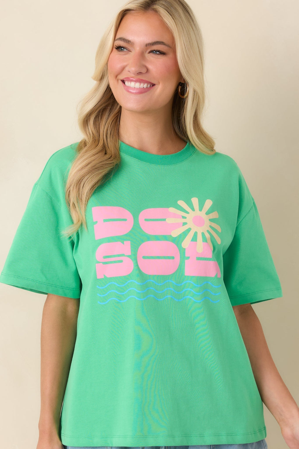 Women's MINKPINK Do Sol Green Cotton Printed Tee | 100% Cotton 4