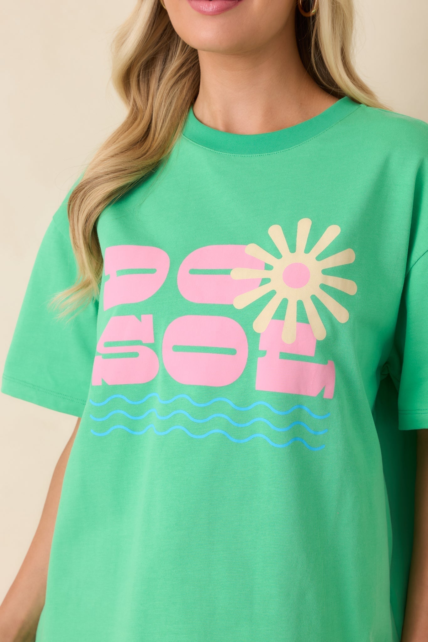 Women's MINKPINK Do Sol Green Cotton Printed Tee | 100% Cotton 5