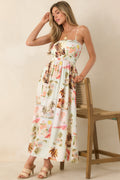 Women's MINKPINK Dolce Multi Vintage Postcard Print Midi Sundress | 100% Viscose 0