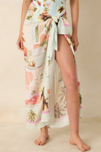 Women's MINKPINK Dolce Multi Vintage Postcard Print Sarong | 100% Viscose 3