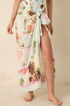 Women's MINKPINK Dolce Multi Vintage Postcard Print Sarong | 100% Viscose 4