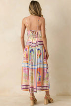Women's MINKPINK Elysia White Multi Tropical Tile Print Maxi Dress | 100% Viscose 7