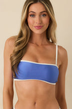 Women's MINKPINK Harley Cobalt Blue Contrast Bikini Top | 84% Polyamide & 16% Elastane 6