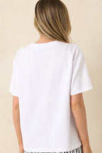 Women's MINKPINK Marina White Multi Relaxed Oversized Cotton Tee | 100% Cotton 7