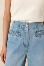 Women's MINKPINK Phoebe Light Wash Straight Leg Cotton Denim Jeans | 90% Cotton 1