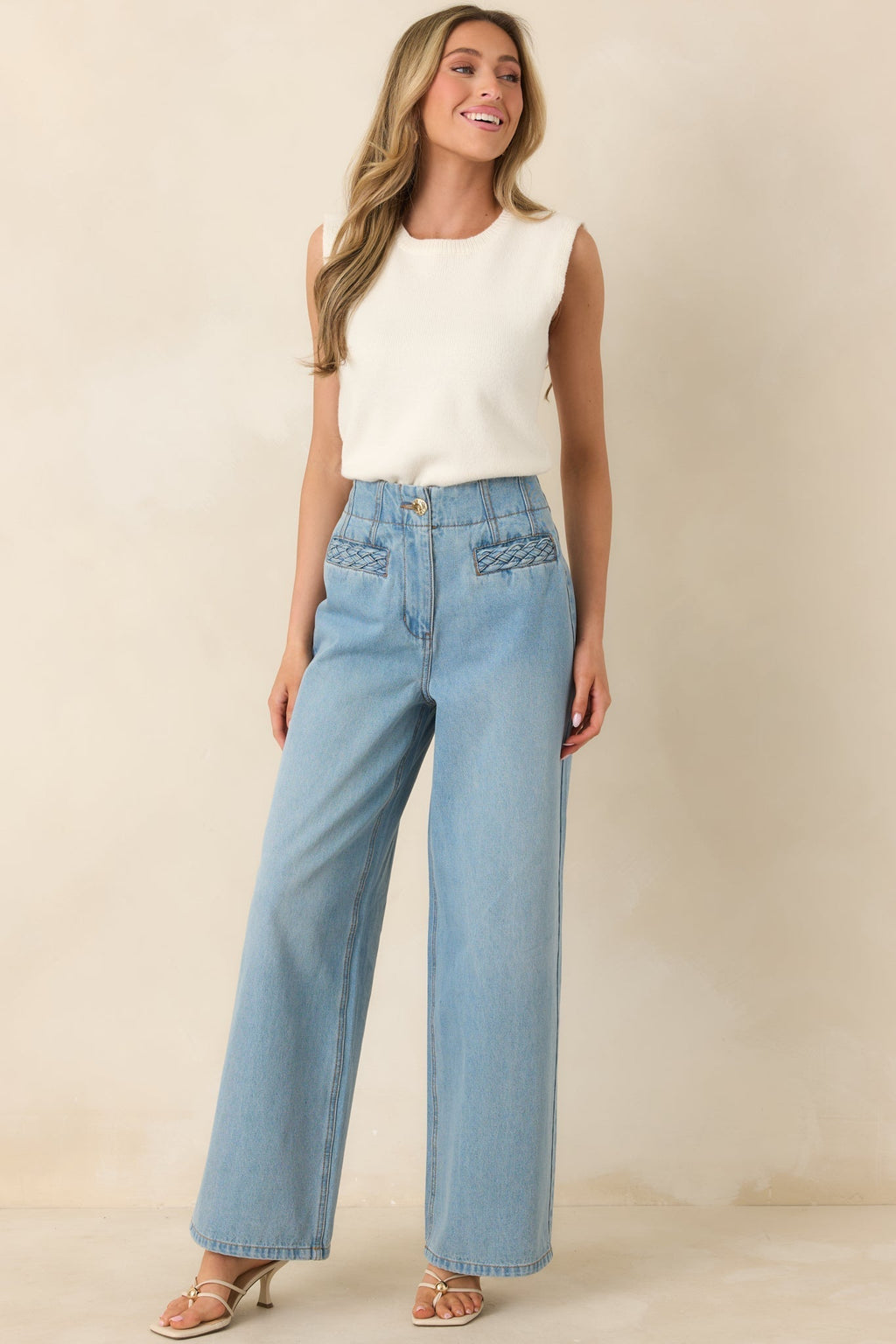 Women's MINKPINK Phoebe Light Wash Straight Leg Cotton Denim Jeans | 90% Cotton 2