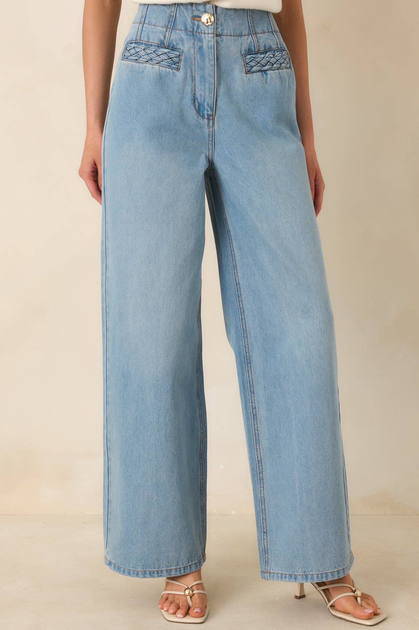 Women's MINKPINK Phoebe Light Wash Straight Leg Cotton Denim Jeans | 90% Cotton 4