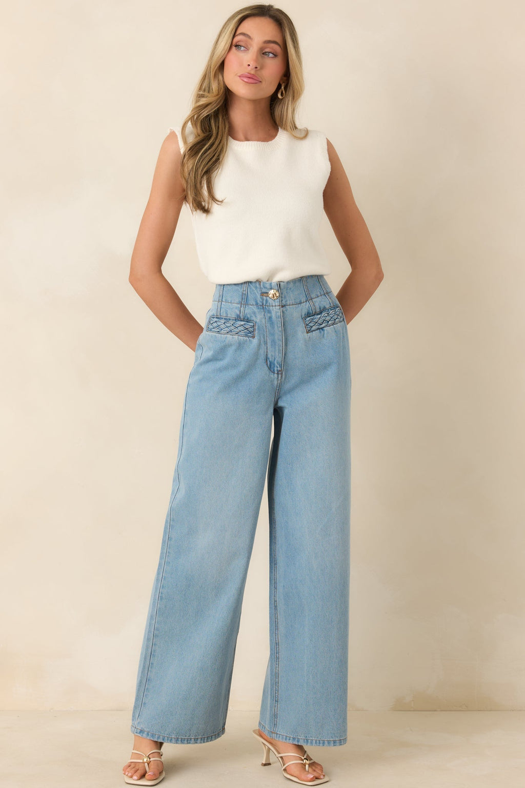 Women's MINKPINK Phoebe Light Wash Straight Leg Cotton Denim Jeans | 90% Cotton 5