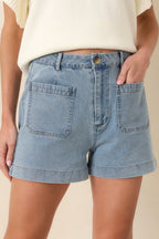 Women's Made for Adventure Light Wash Denim Shorts | 70% Cotton 0
