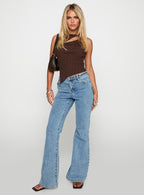 Women's Magic Mirror Mid Rise Bootleg Jeans Ice Wash | Mid-rise bootleg denim jeans 2