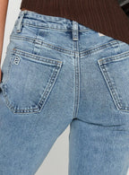 Women's Magic Mirror Mid Rise Bootleg Jeans Ice Wash | Mid-rise bootleg denim jeans 6