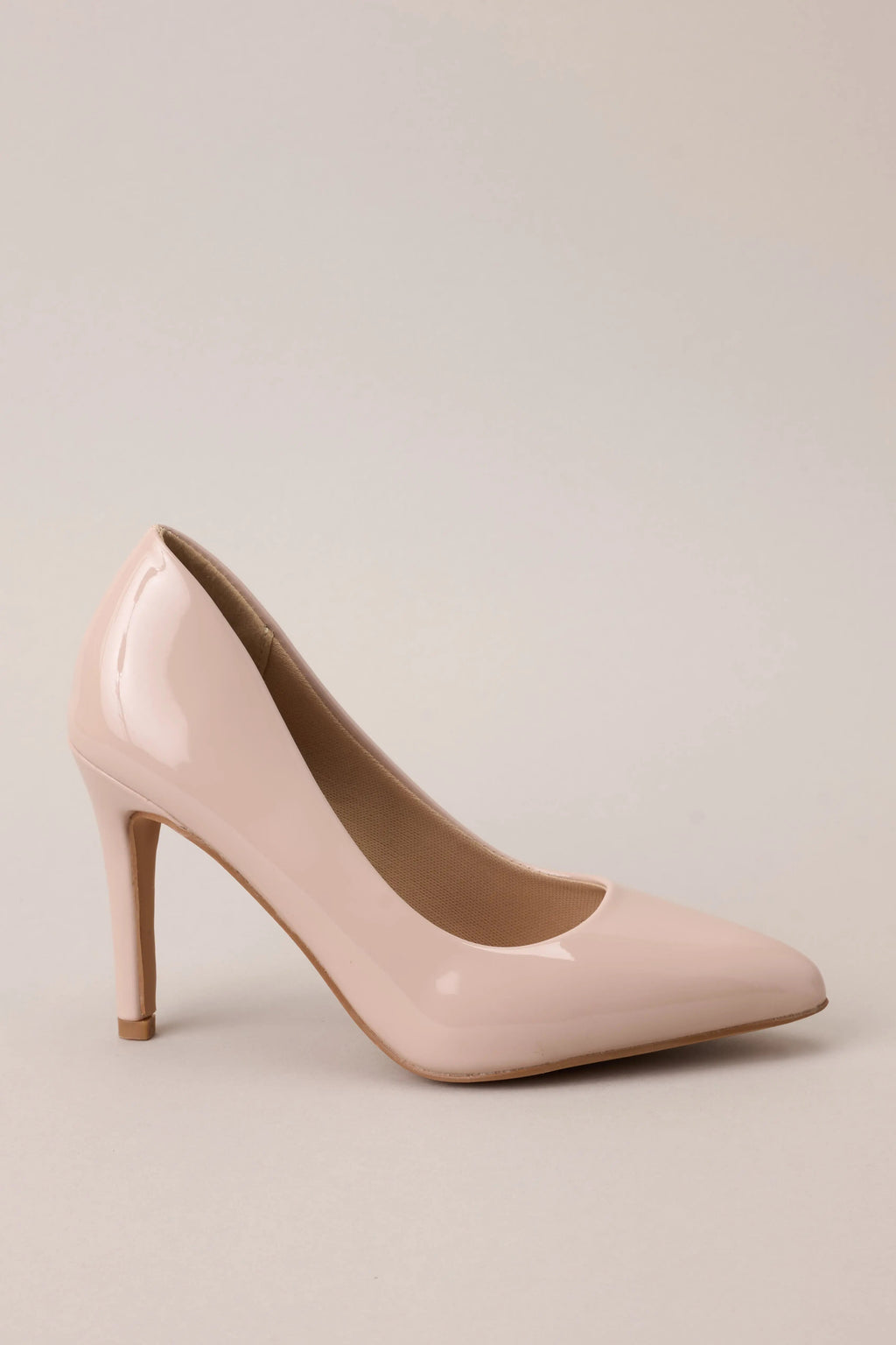Women's Magic Moments Pointed Toe Beige High Heel Pumps | Heel Measures 3.5" tall 3