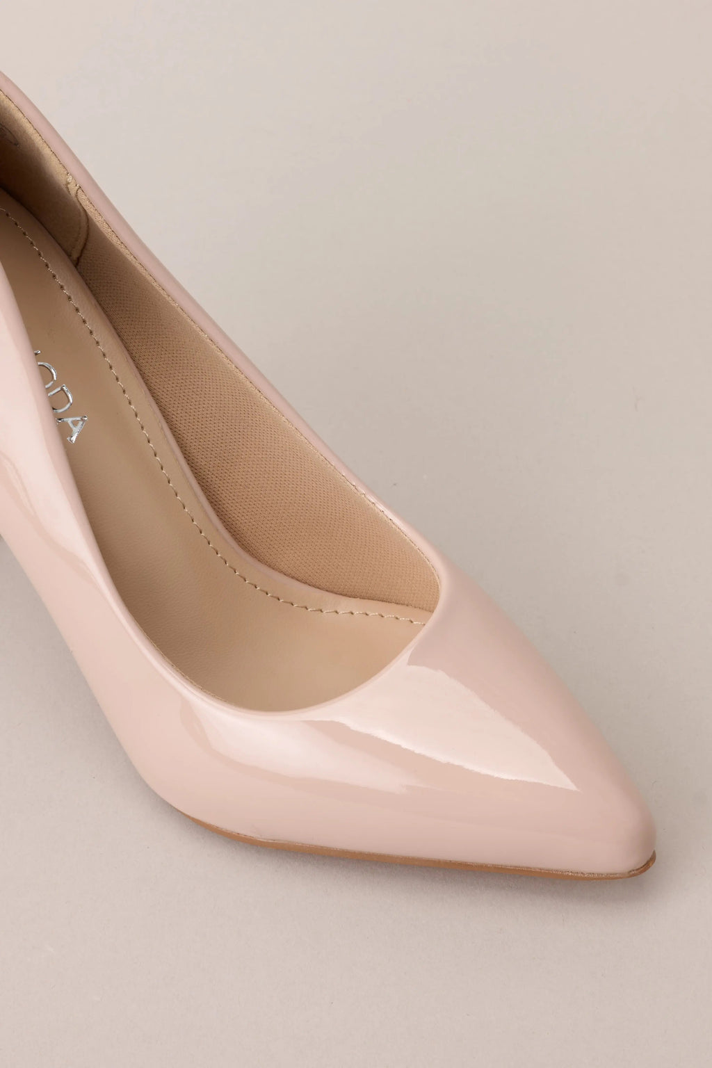 Women's Magic Moments Pointed Toe Beige High Heel Pumps | Heel Measures 3.5" tall 4