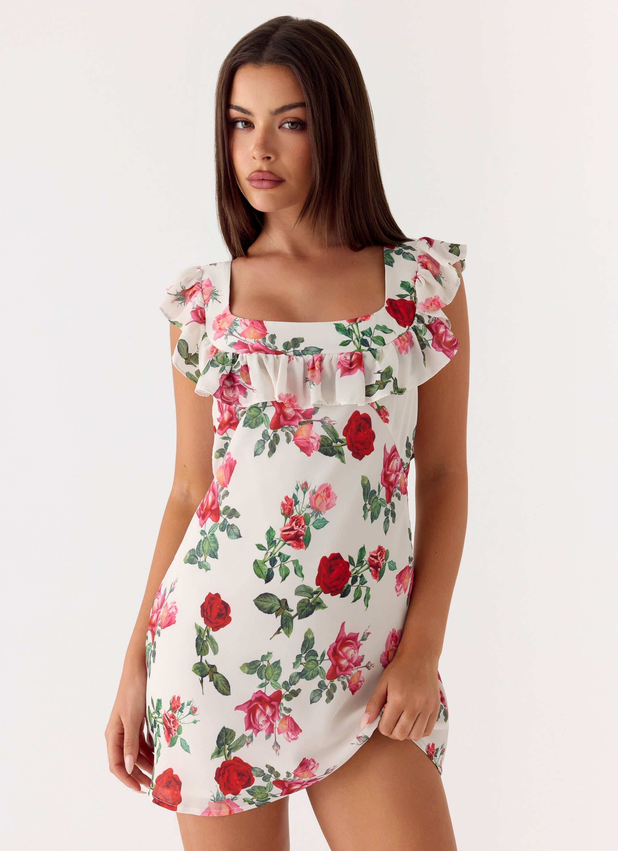 Malina | Women's Cocktail Dress with Frill Neckline | Elegant Bias Cut Design for Effortless Style 5