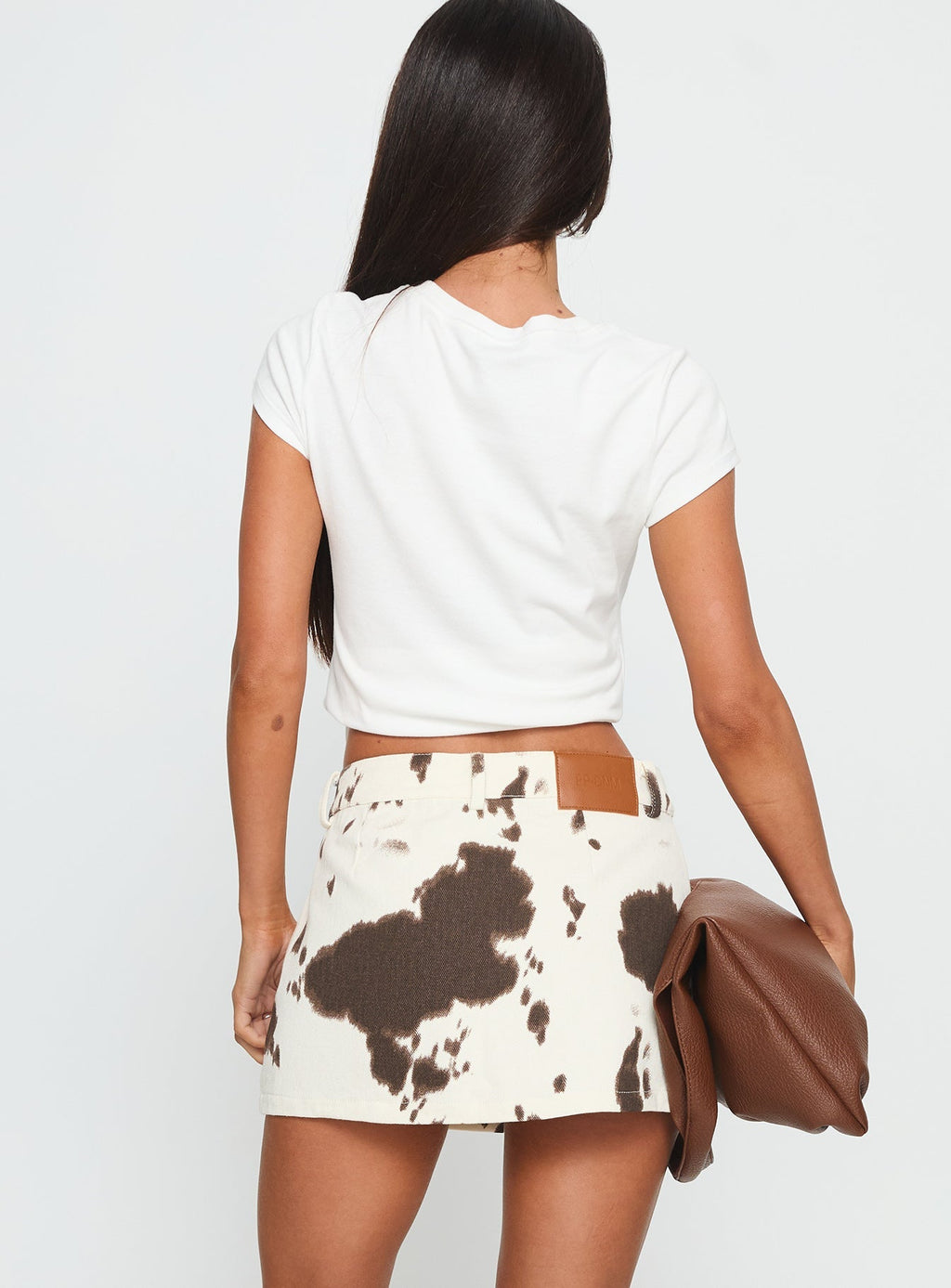 Women's Maxa Denim Mini Skirt Cow Print | Mini skirt in cow print with a mid-rise fit 4