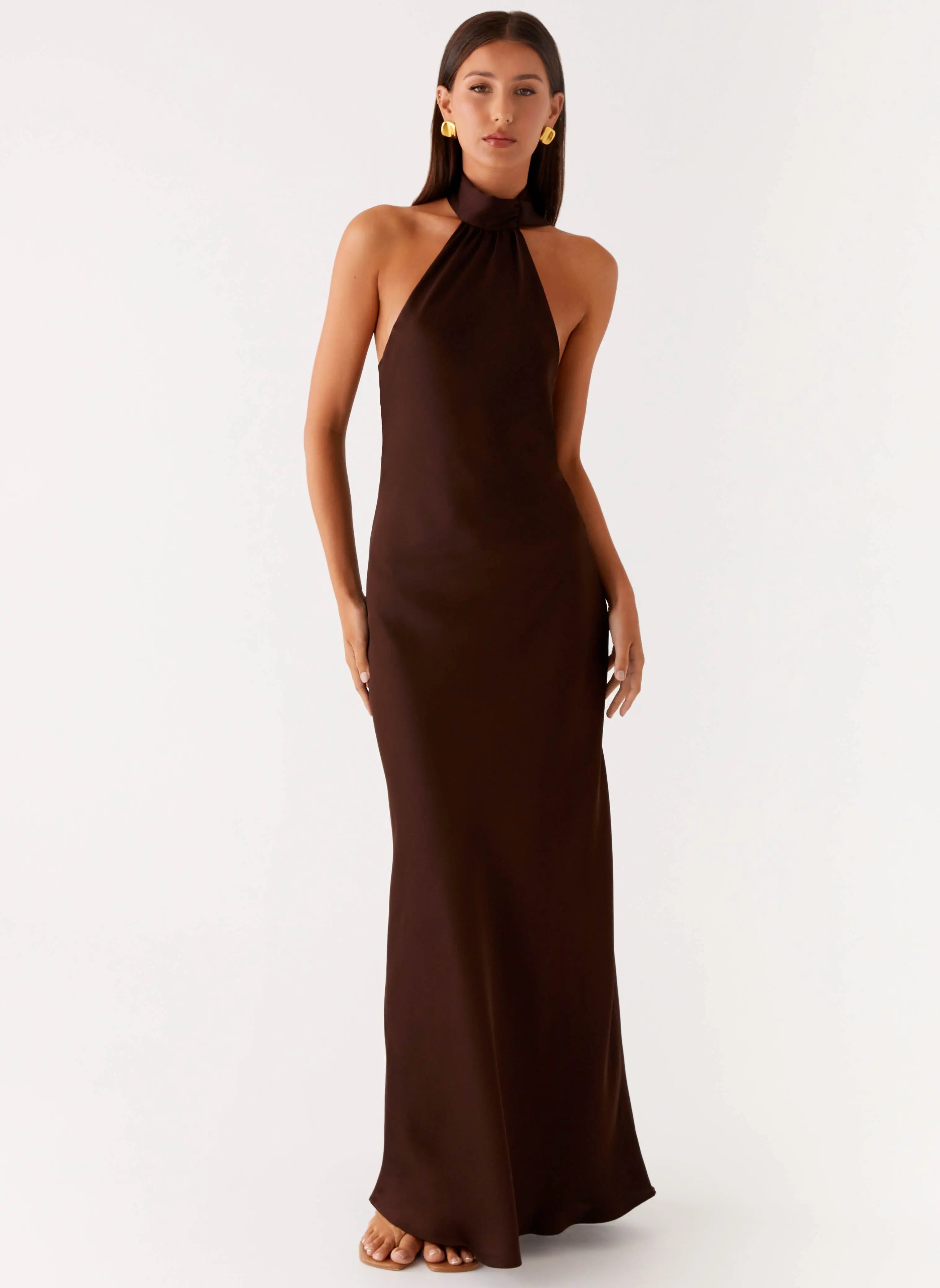 Women's Maxi Dress for Women with Halter Neck Design | Luxurious Satin for Effortless Style | Halter neckline — flatteri 3