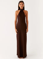 Women's Maxi Dress for Women with Halter Neck Design | Luxurious Satin for Effortless Style | Halter neckline — flatteri 4
