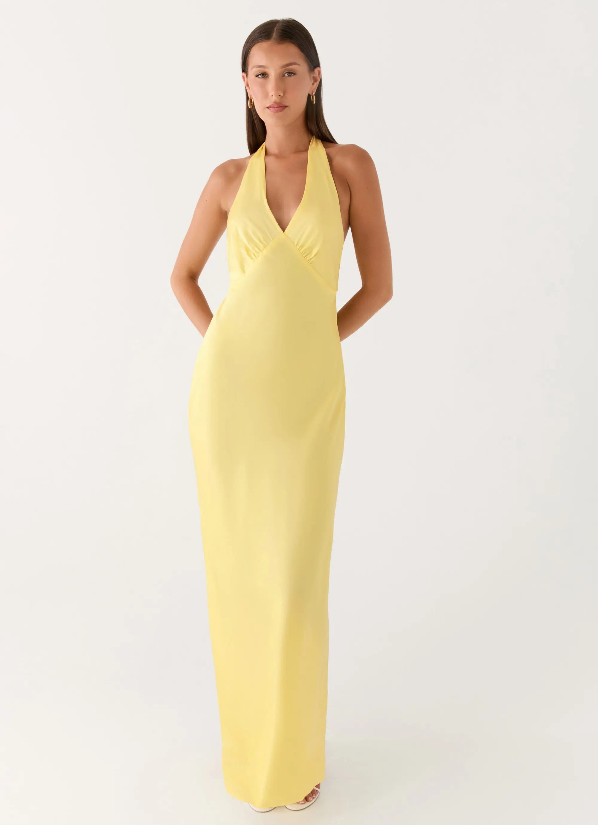 Maxi Dress with Open-Back Halterneck Design | Effortless Style for Any Occasion - Women's 0