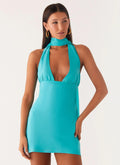 Women's Melisande Collection | Scarf Neck Mini Dress with Plunging V Neckline | Elegant Evening Wear for Stylish Nights  0