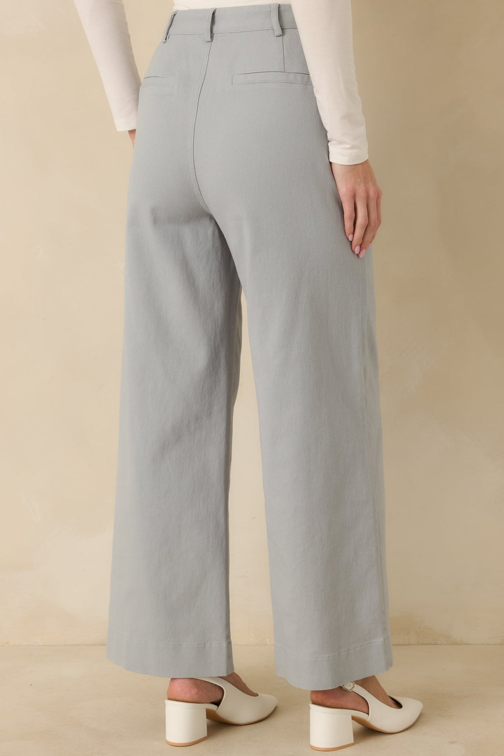 Women's Memories Made Dusty Blue Cotton Wide Leg Pants | 97% Cotton & 3% Spandex 6