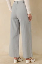 Women's Memories Made Dusty Blue Cotton Wide Leg Pants | 97% Cotton & 3% Spandex 6