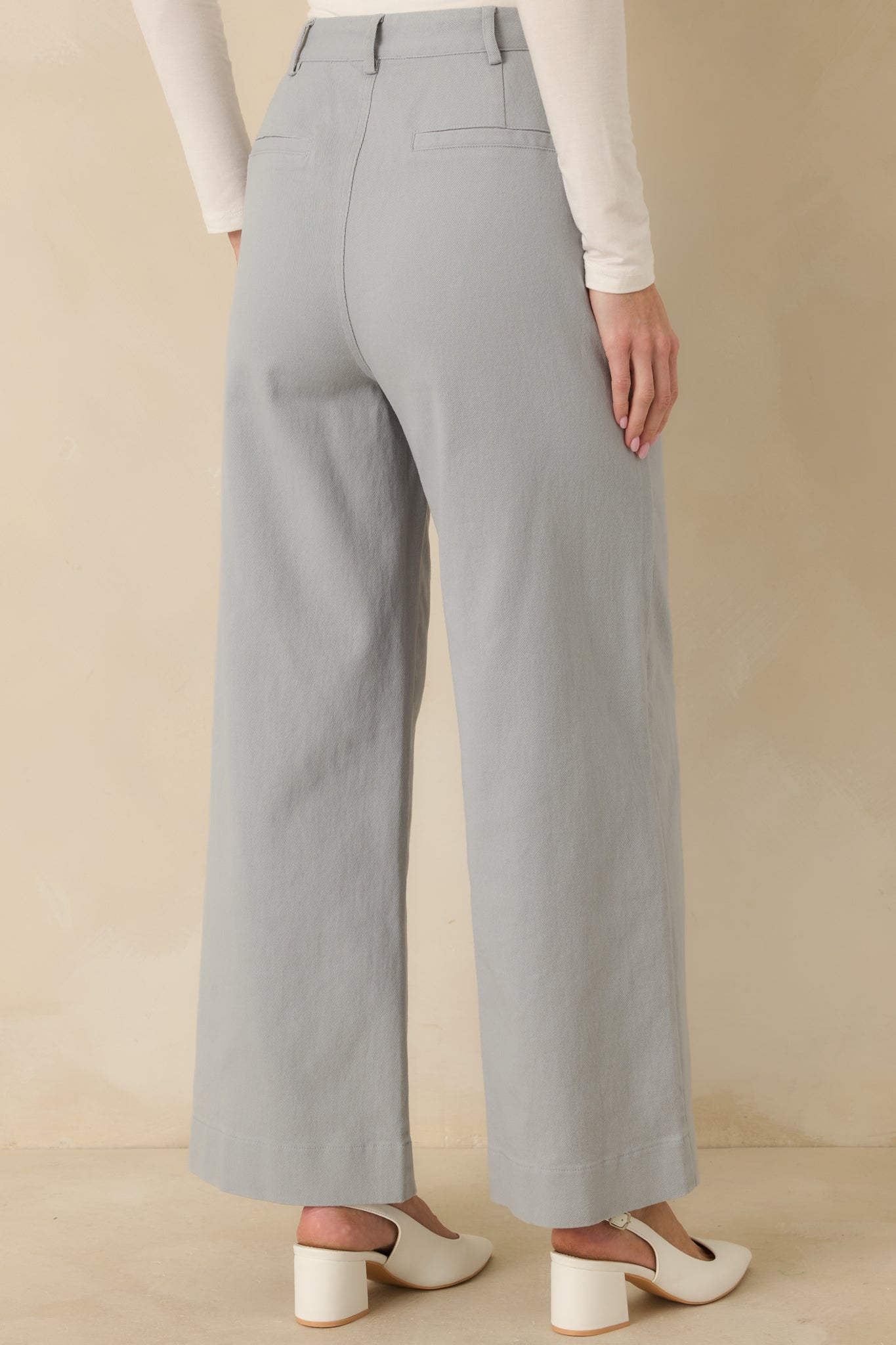 Women's Memories Made Dusty Blue Cotton Wide Leg Pants | 97% Cotton & 3% Spandex 6