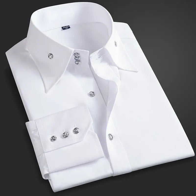 Women's Men’s Button-Up Dress Shirt with Contrast Buttons | Fit: Regular fit 2