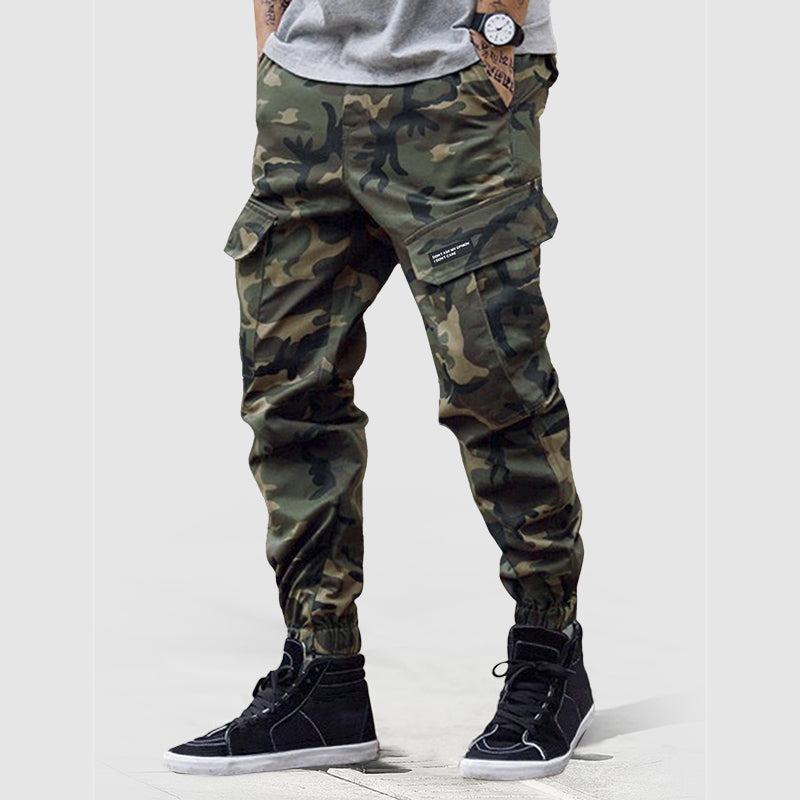 Women's Men’s Cargo Joggers in Camouflage Print | Length: Full length 0