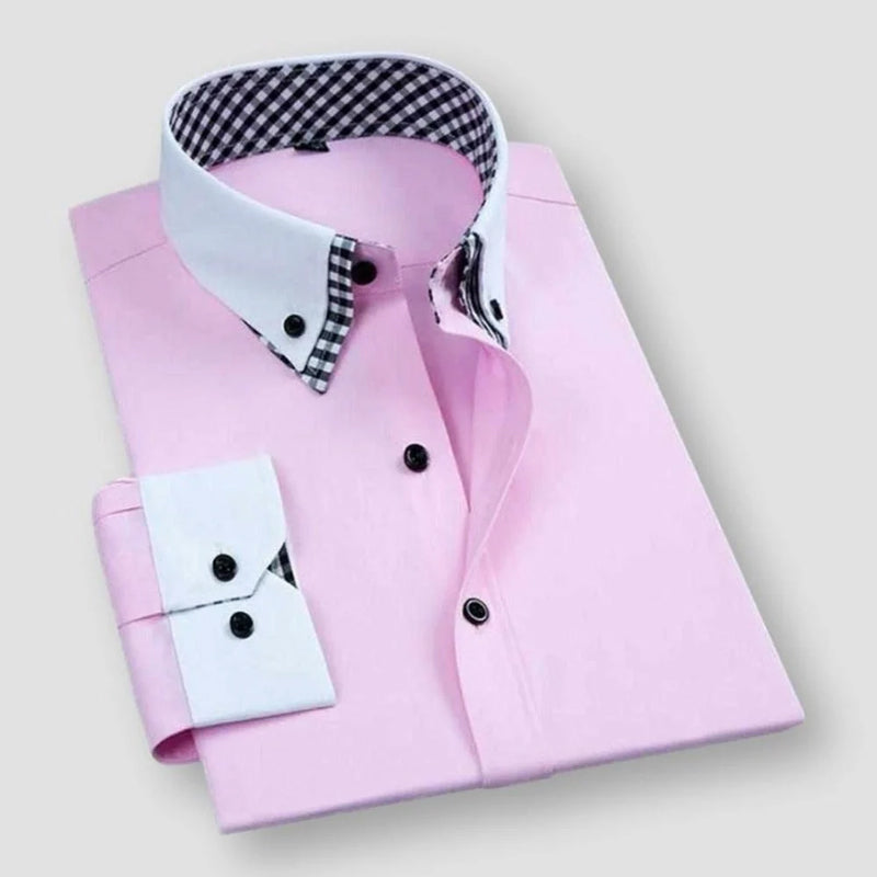 Women's Men’s Contrast Collar Dress Shirt | Cotton and poly blend for comfort and breathabilit 2