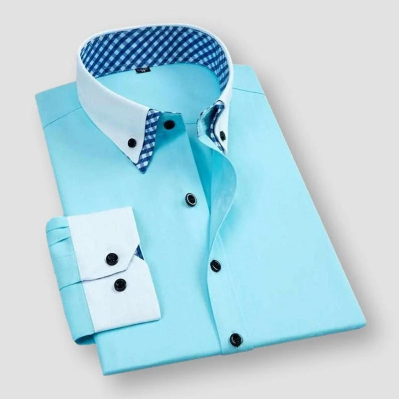 Women's Men’s Contrast Collar Dress Shirt | Cotton and poly blend for comfort and breathabilit 3