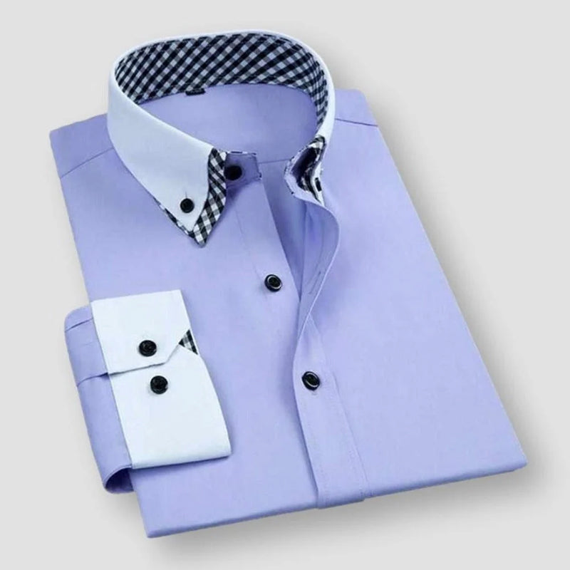 Women's Men’s Contrast Collar Dress Shirt | Cotton and poly blend for comfort and breathabilit 4