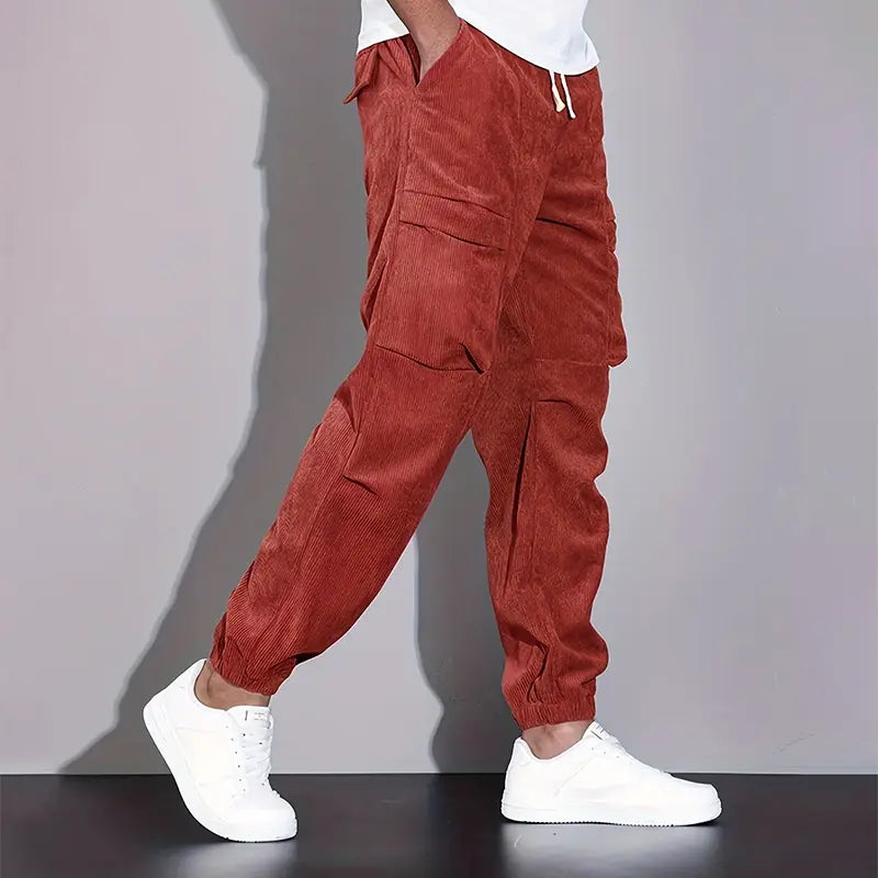 Women's Men’s Corduroy Cargo Pants with Multiple Pockets | Length: Full length 3