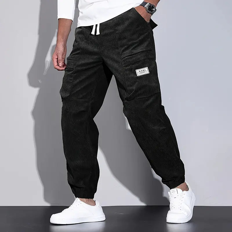 Women's Men’s Corduroy Cargo Pants with Multiple Pockets | Length: Full length 5