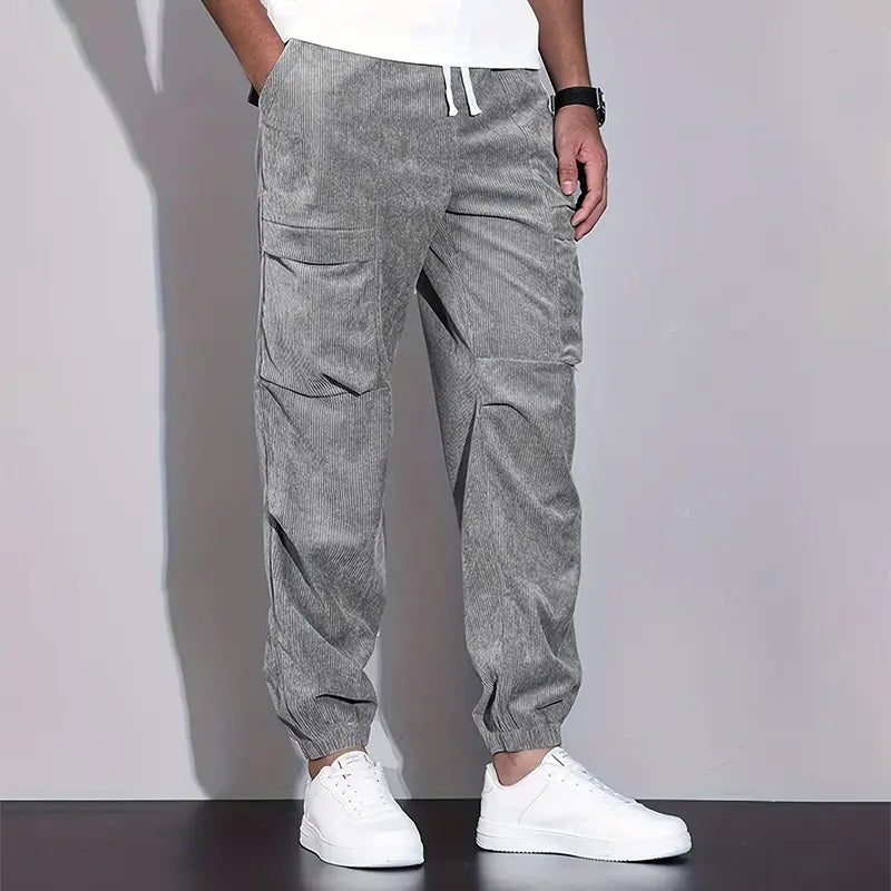 Women's Men’s Corduroy Cargo Pants with Multiple Pockets | Length: Full length 6