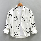 Women's Men’s Cotton Long Sleeve Shirt with Smiley Pattern | Length: Standard 0
