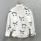 Women's Men’s Cotton Long Sleeve Shirt with Smiley Pattern | Length: Standard 3