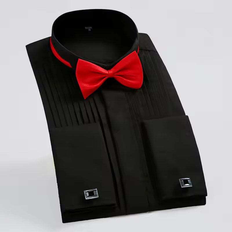 Women's Men’s Formal Tuxedo Shirt with Bow Tie and Cufflinks | Style: Tuxedo-style dress shirt 1
