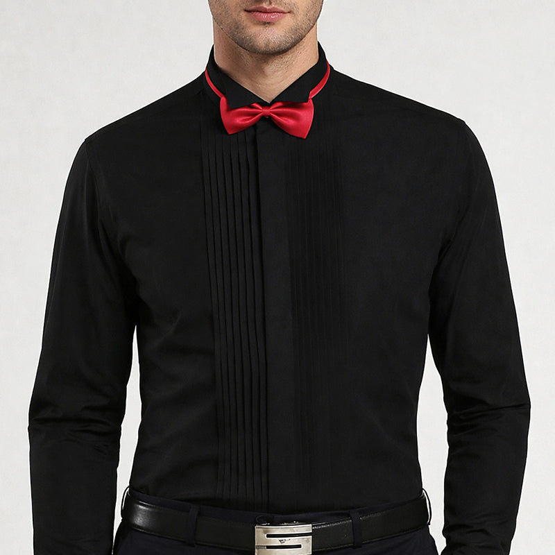 Women's Men’s Formal Tuxedo Shirt with Bow Tie and Cufflinks | Style: Tuxedo-style dress shirt 2