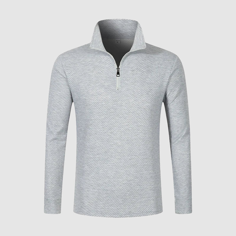 Women's Men’s Long-Sleeve Zip-Collar Top | Length: Hip-length 5