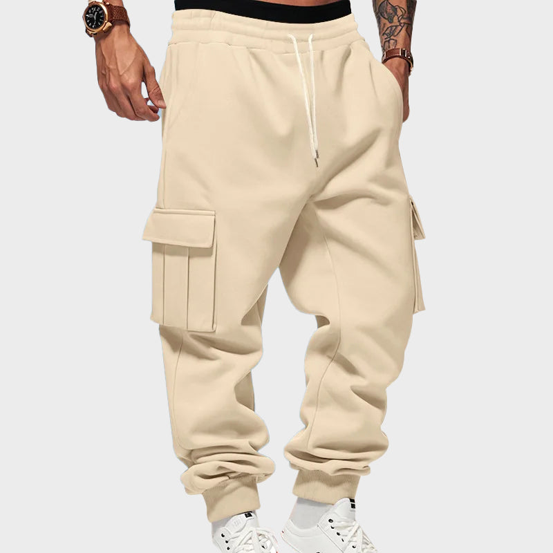 Women's Men’s Tapered Cargo Sweatpants with Fleece Lining | Length: Full length 1