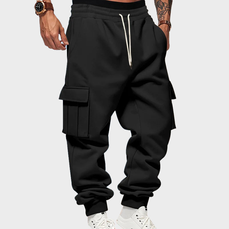 Women's Men’s Tapered Cargo Sweatpants with Fleece Lining | Length: Full length 2