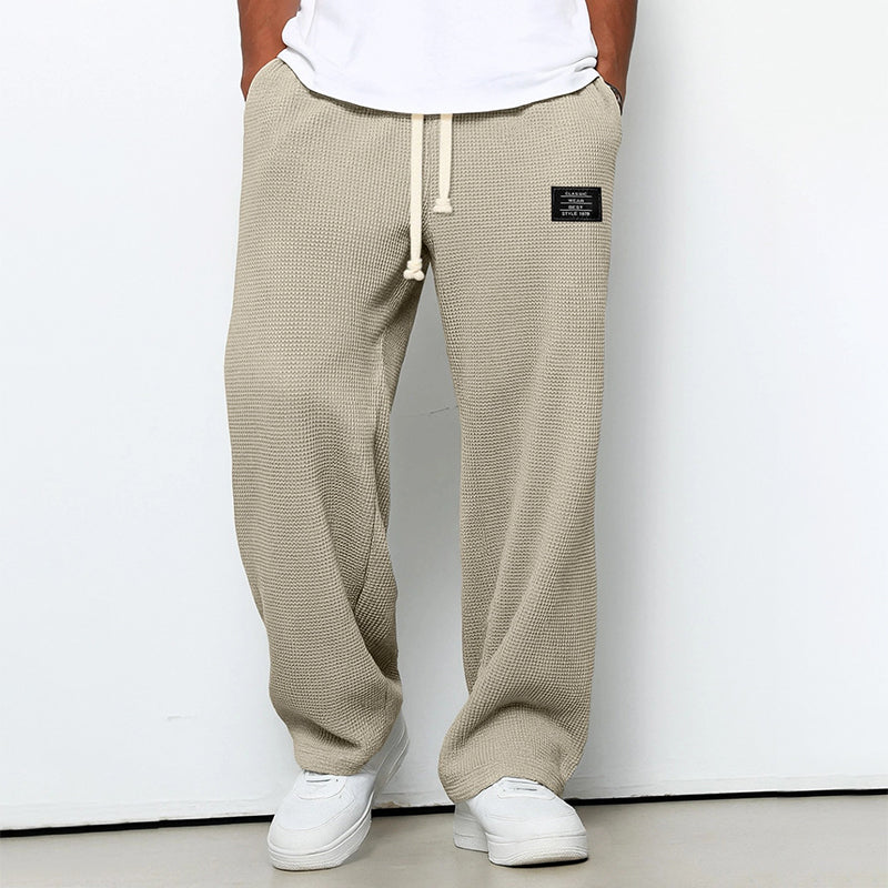 Women's Men’s Waffle Knit Jogger Pants with Drawstring Waist | Fit: Relaxed fit 0