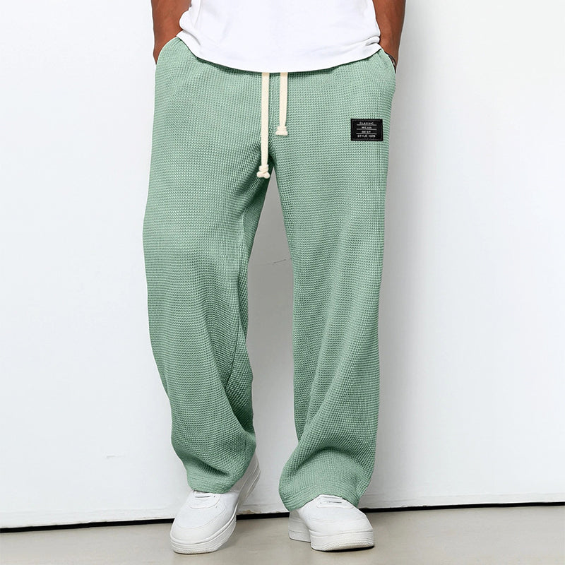 Women's Men’s Waffle Knit Jogger Pants with Drawstring Waist | Fit: Relaxed fit 1
