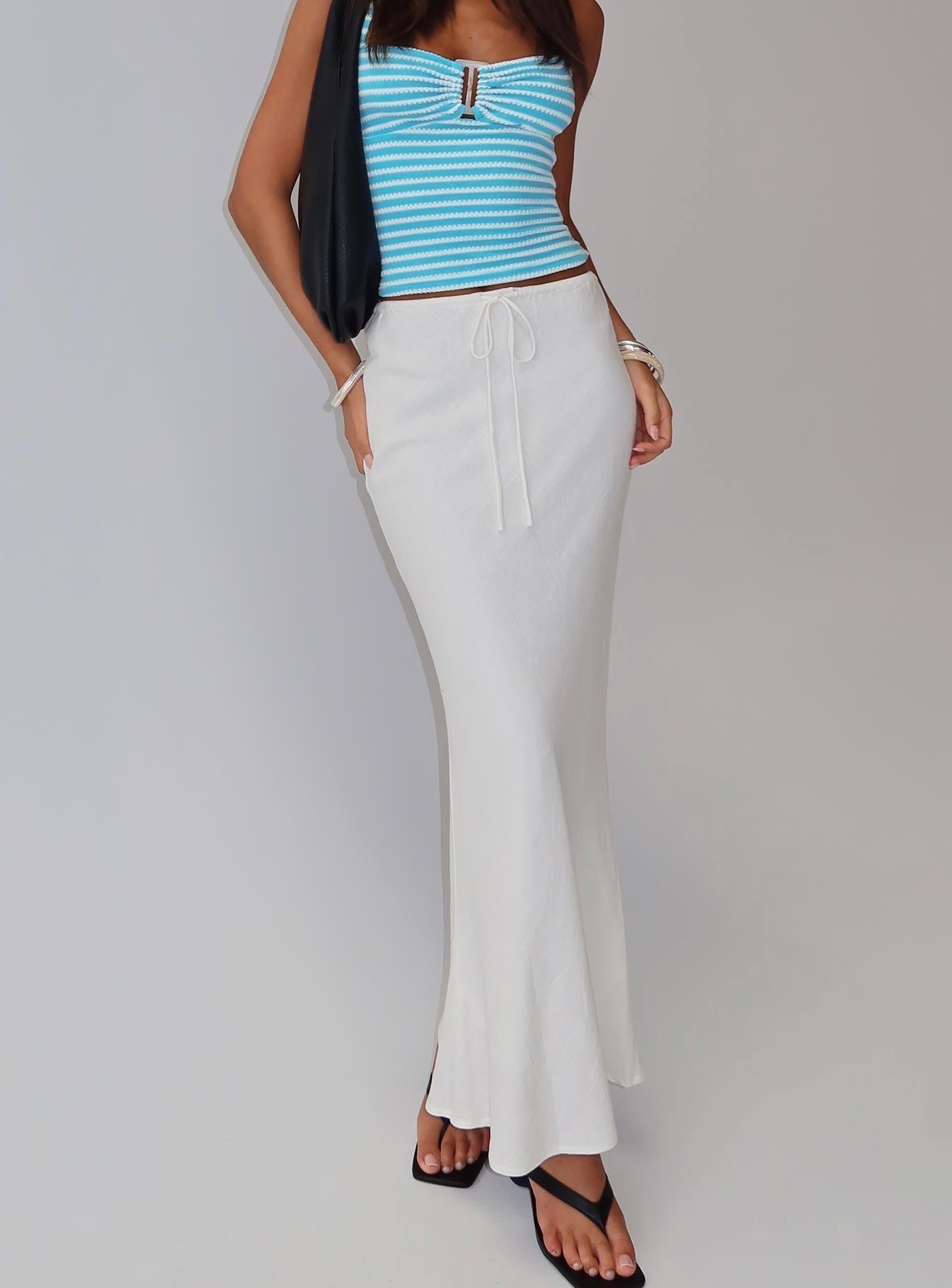 Women's Mercer Linen Blend Maxi Skirt White | Linen Maxi skirt 0