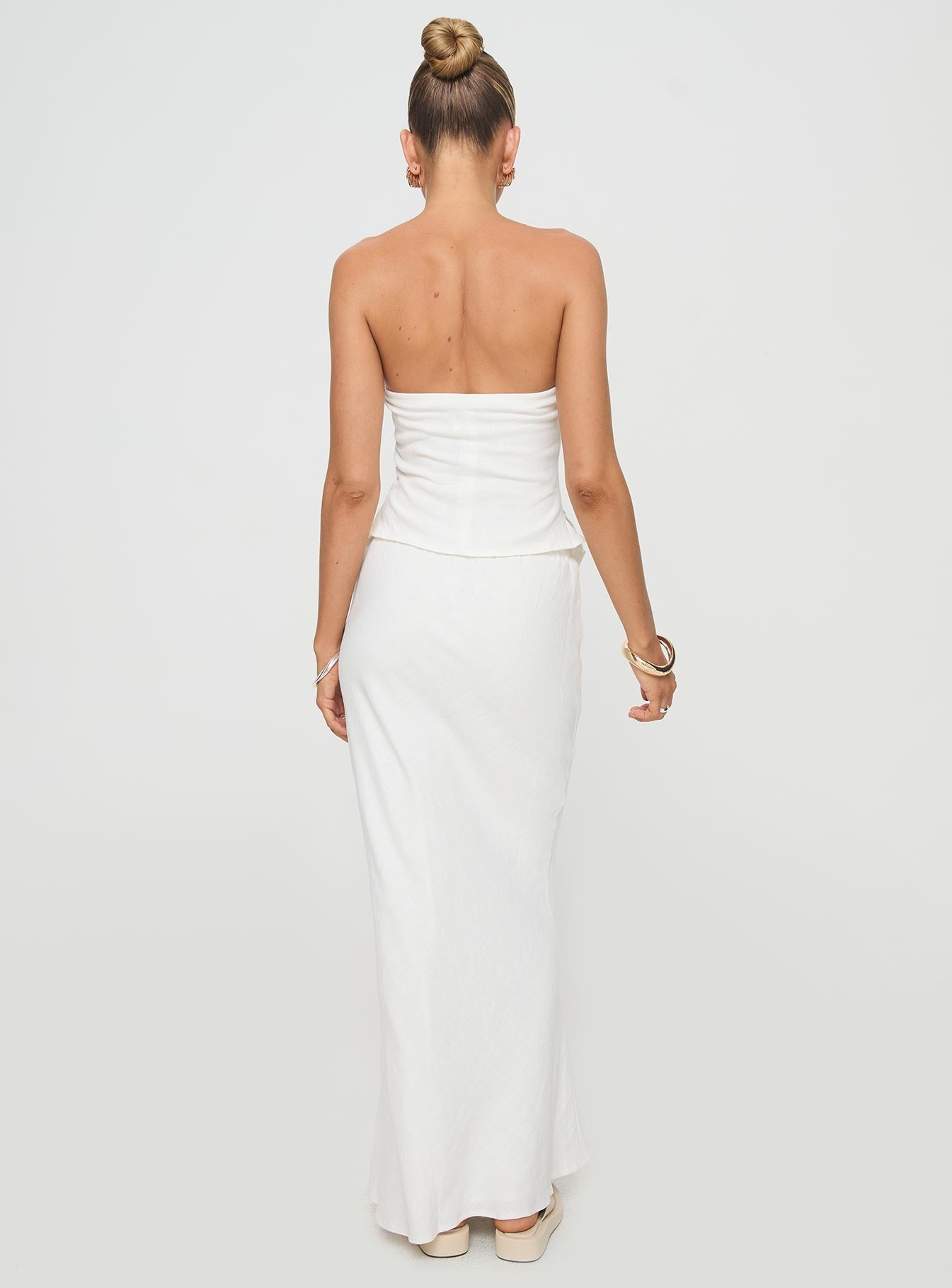 Women's Mercer Linen Blend Maxi Skirt White | Linen Maxi skirt 4