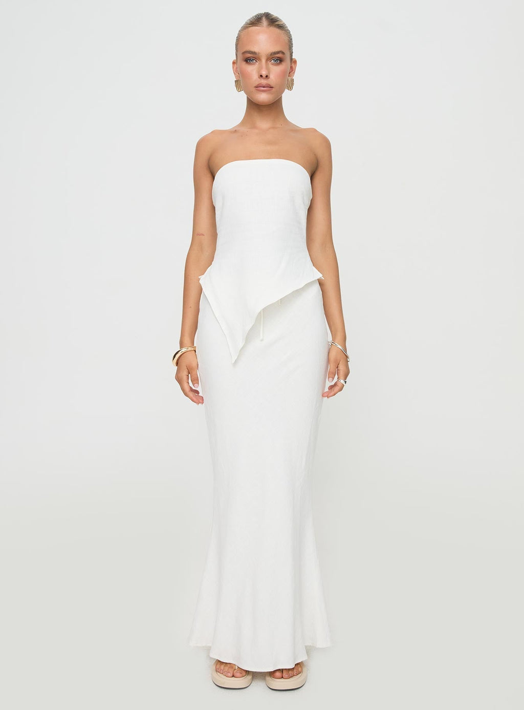 Women's Mercer Linen Blend Maxi Skirt White | Linen Maxi skirt 6