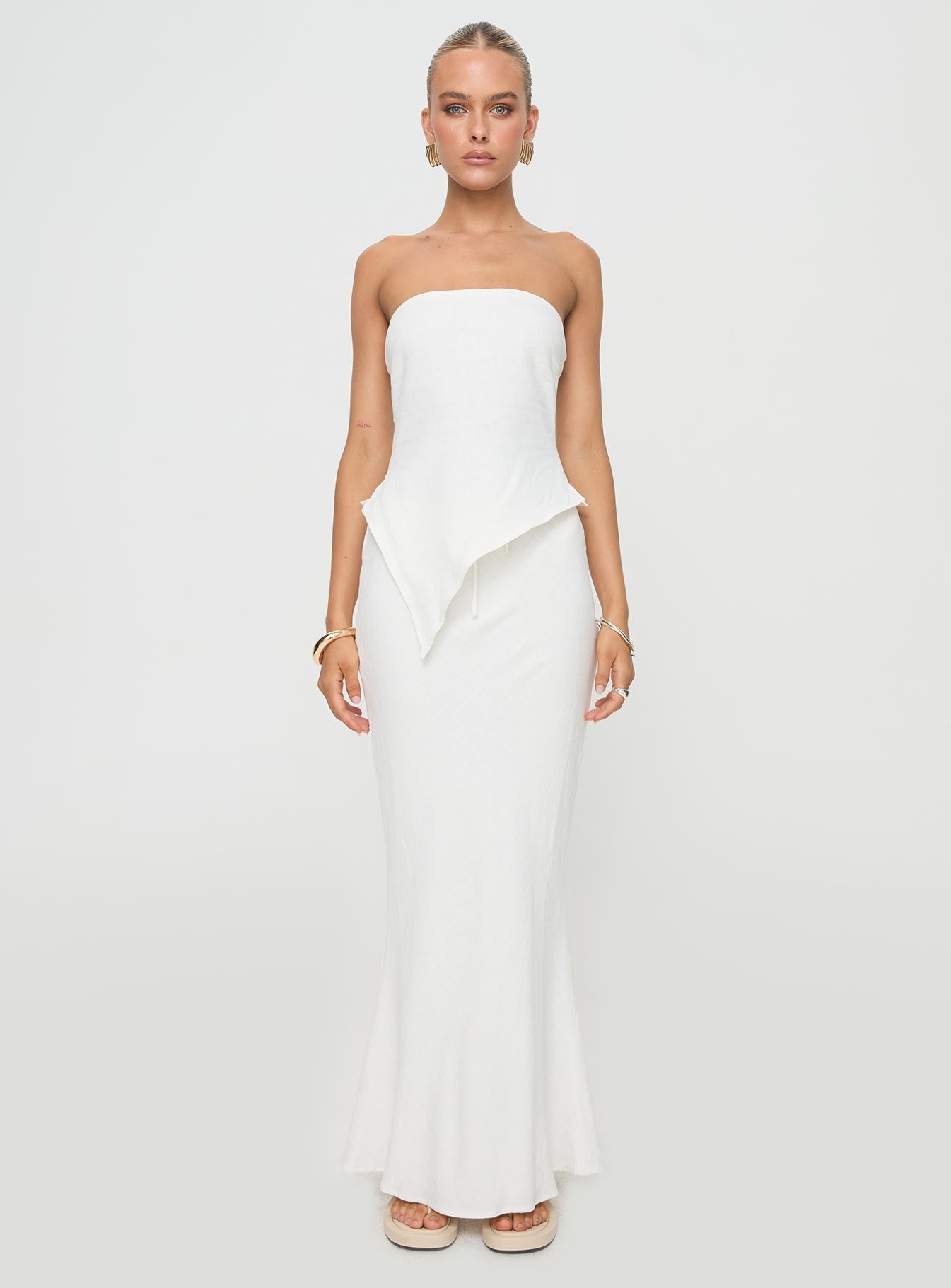 Women's Mercer Linen Blend Maxi Skirt White | Linen Maxi skirt 6