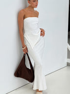 Women's Mercer Linen Blend Maxi Skirt White | Linen Maxi skirt 7